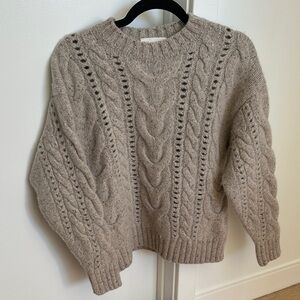 Wilfred Bronco Taupe Cable Knit Sweater